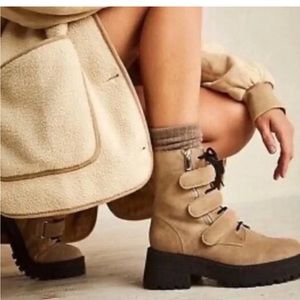NWT-FREE PEOPLE Emmett lace up suede boots. New with box.